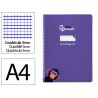 Cuaderno espiral liderpapel a4 pautaguia tapa blanda 80h 75gr cuadro pautado 3mm color lila