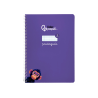 Cuaderno espiral liderpapel a4 pautaguia tapa blanda 80h 75gr cuadro pautado 3mm color lila