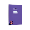 Cuaderno espiral liderpapel a4 pautaguia tapa blanda 80h 75gr cuadro pautado 3mm color lila