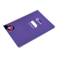 Cuaderno espiral liderpapel a4 pautaguia tapa blanda 80h 75gr cuadro pautado 3mm color lila