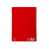 Cuaderno espiral liderpapel a4 pautaguia tapa blanda 80h 75gr cuadro pautado 3mm color rojo