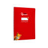 Cuaderno espiral liderpapel a4 pautaguia tapa blanda 80h 75gr cuadro pautado 3mm color rojo