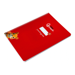 Cuaderno espiral liderpapel a4 pautaguia tapa blanda 80h 75gr cuadro pautado 3mm color rojo