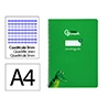 Cuaderno espiral liderpapel a4 pautaguia tapa blanda 80h 75gr cuadro pautado 3mm color verde