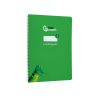 Cuaderno espiral liderpapel a4 pautaguia tapa blanda 80h 75gr cuadro pautado 3mm color verde