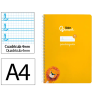 Cuaderno espiral liderpapel a4 pautaguia tapa blanda 80h 75gr cuadro pautado 4mm color amarillo