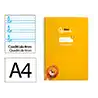 Cuaderno espiral liderpapel a4 pautaguia tapa blanda 80h 75gr cuadro pautado 4mm color amarillo