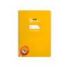 Cuaderno espiral liderpapel a4 pautaguia tapa blanda 80h 75gr cuadro pautado 4mm color amarillo