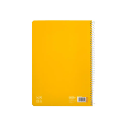 Cuaderno espiral liderpapel a4 pautaguia tapa blanda 80h 75gr cuadro pautado 4mm color amarillo
