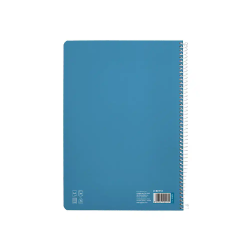 Cuaderno espiral liderpapel a4 pautaguia tapa blanda 80h 75gr cuadro pautado 4mm color azul