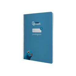 Cuaderno espiral liderpapel a4 pautaguia tapa blanda 80h 75gr cuadro pautado 4mm color azul