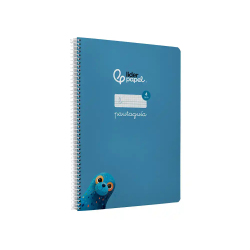 Cuaderno espiral liderpapel a4 pautaguia tapa blanda 80h 75gr cuadro pautado 4mm color azul