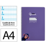 Cuaderno espiral liderpapel a4 pautaguia tapa blanda 80h 75gr cuadro pautado 4mm color lila