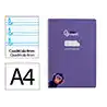 Cuaderno espiral liderpapel a4 pautaguia tapa blanda 80h 75gr cuadro pautado 4mm color lila
