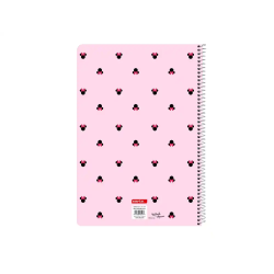 Cuaderno espiral safta tapa extradura folio 80 hojas cuadro 4 mm 60 gr minnie mouse nalve