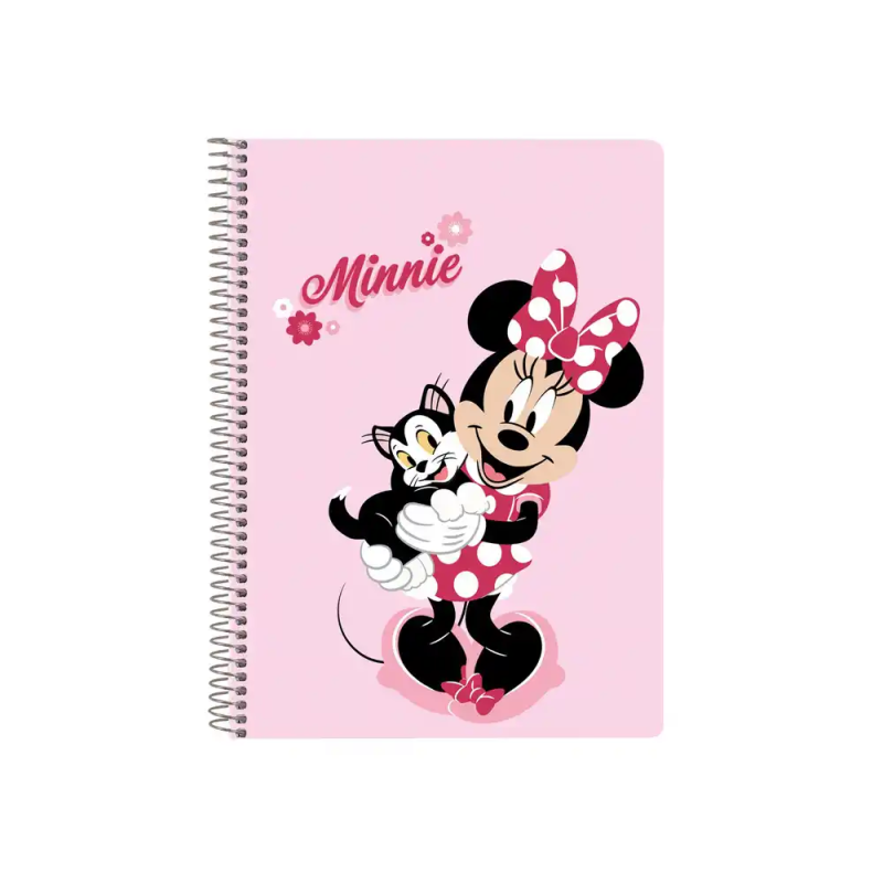 Cuaderno espiral safta tapa extradura cuarto 80 hojas cuadro 4 mm 60 gr minnie mouse nalve