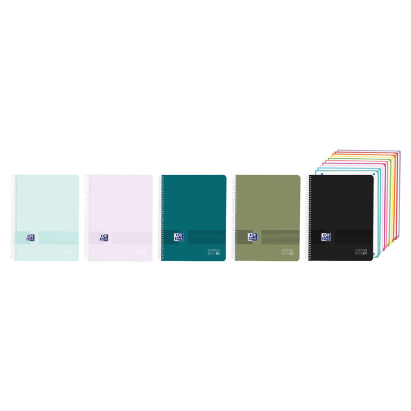 Cuaderno espiral oxford live&go europeanbook 10 tapa plastico din a4 200 hojas cuadro 5 mm