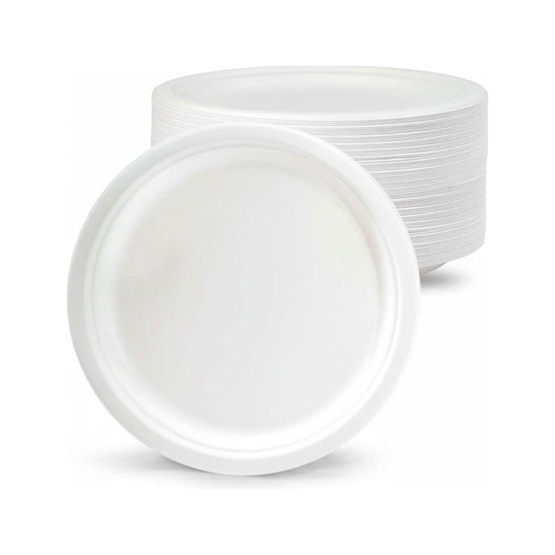 Plato de fibra bio 26 cm paquete de 50 unidades