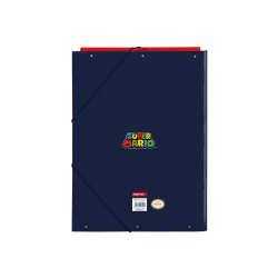 Carpeta carton folio gomas solapas safta super mario trick