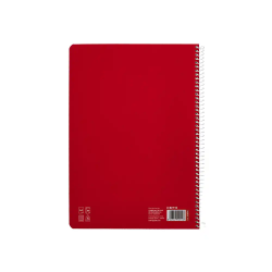 Cuaderno espiral liderpapel a4 pautaguia tapa blanda 80h 75gr cuadro pautado 4mm color rojo