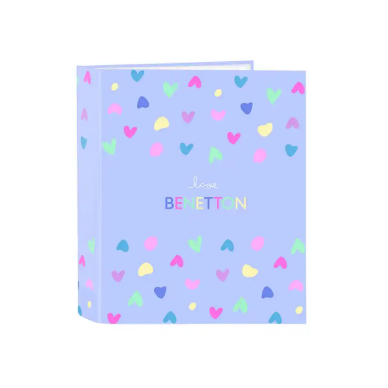 Carpeta carton folio 4 anillas safta lomo ancho benetton lila