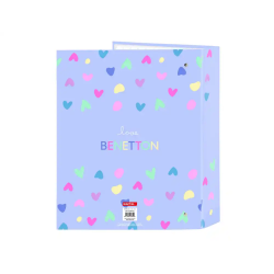 Carpeta carton folio 4 anillas safta lomo ancho benetton lila