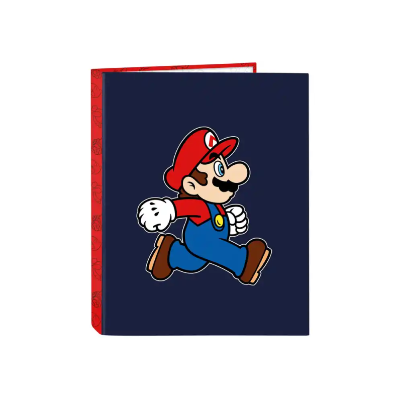Carpeta carton folio 4 anillas mixtas safta super mario trick