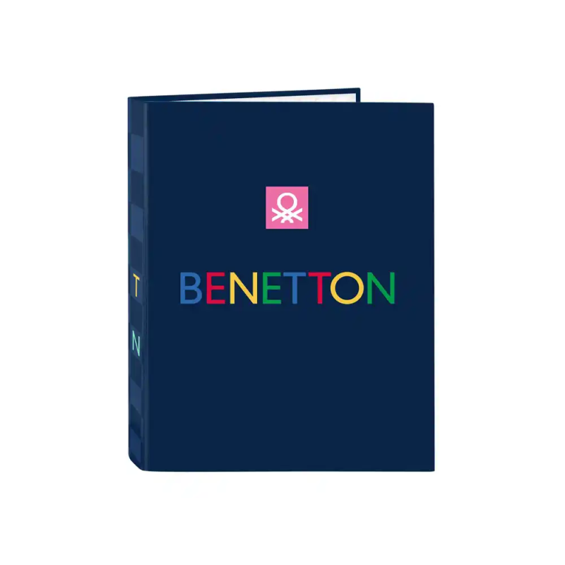 Carpeta carton folio 4 anillas mixtas safta benetton damero