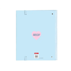 Carpeta con recambio safta din a4 cuadro 5 mm con goma y 5 separadores snoopy love