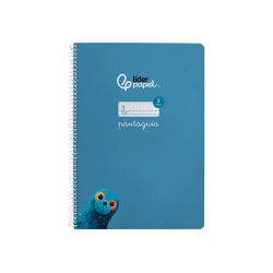 Cuaderno espiral liderpapel a4 pautaguia tapa blanda 80h 75gr cuadro pautado 5mm color azul