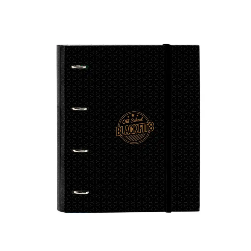 Carpeta con recambio safta din a4 cuadro 5 mm con goma y 5 separadores blackfit8 old school