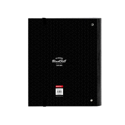 Carpeta con recambio safta din a4 cuadro 5 mm con goma y 5 separadores blackfit8 old school