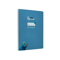 Cuaderno espiral liderpapel a4 pautaguia tapa blanda 80h 75gr cuadro pautado 5mm color azul