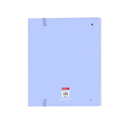 Carpeta con recambio safta din a4 cuadro 5 mm con goma y 5 separadores benetton lila