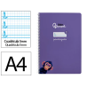 Cuaderno espiral liderpapel a4 pautaguia tapa blanda 80h 75gr cuadro pautado 5mm color lila