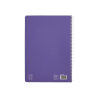 Cuaderno espiral liderpapel a4 pautaguia tapa blanda 80h 75gr cuadro pautado 5mm color lila