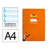 Cuaderno espiral liderpapel a4 pautaguia tapa blanda 80h 75gr cuadro pautado 5mm color naranja