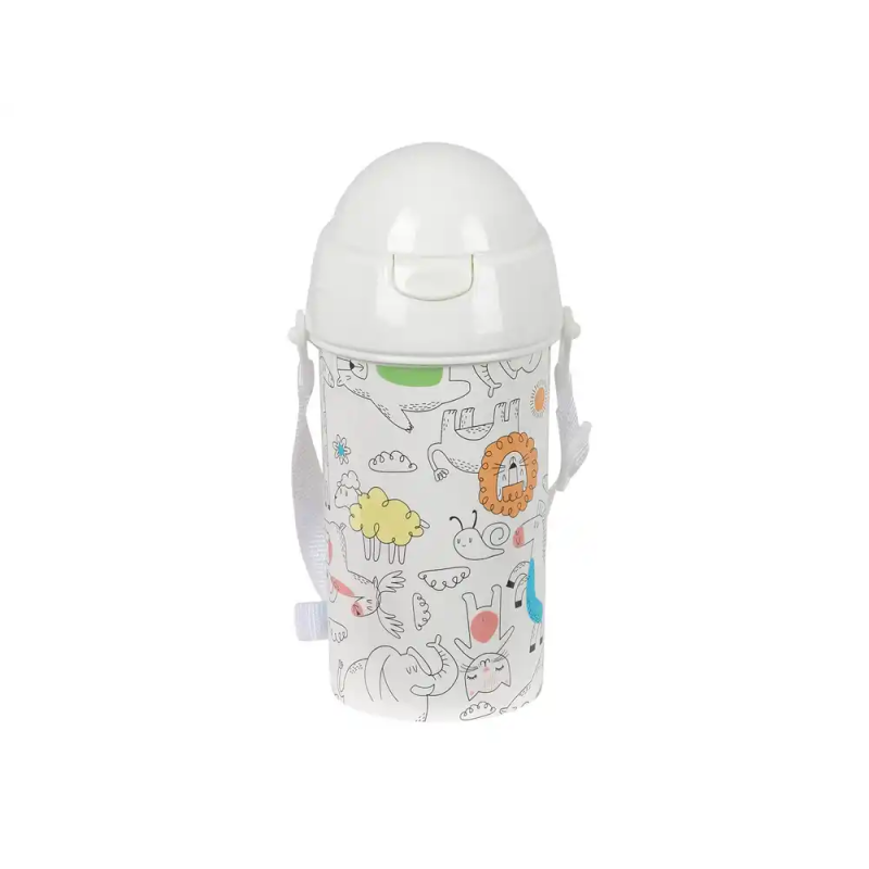 Botella portaliquidos safta 500ml apertura automatica con pajita safta preescolar 195x73x73 mm