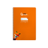 Cuaderno espiral liderpapel a4 pautaguia tapa blanda 80h 75gr cuadro pautado 5mm color naranja