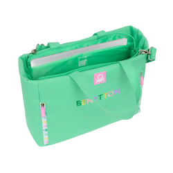 Bolso con bolsillo safta para portatil 14,1'' benetton mint 310x400x170 mm