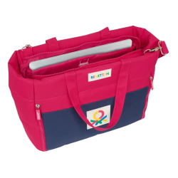 Bolso con bolsillo safta para portatil 14,1'' benetton cherry 310x400x170 mm