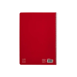 Cuaderno espiral liderpapel a4 pautaguia tapa blanda 80h 75gr cuadro pautado 5mm color rojo