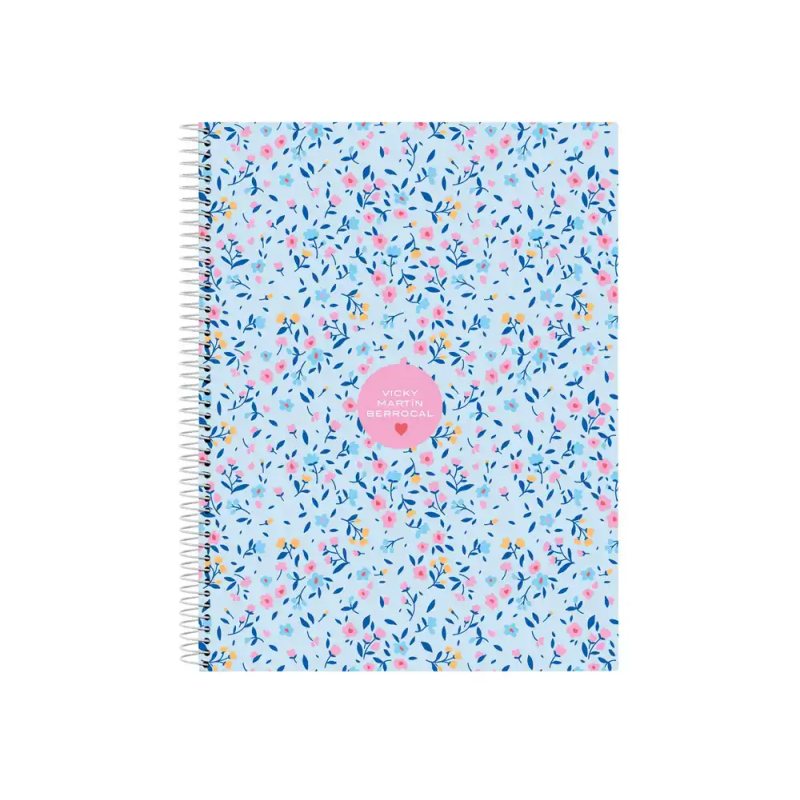 Cuaderno espiral safta microperforado a4 tapa forrada 120 hojas cuadro 5 mm 60 gr vicky martin berrocal
