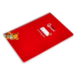 Cuaderno espiral liderpapel a4 pautaguia tapa blanda 80h 75gr cuadro pautado 5mm color rojo
