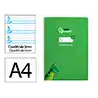 Cuaderno espiral liderpapel a4 pautaguia tapa blanda 80h 75gr cuadro pautado 5mm color verde