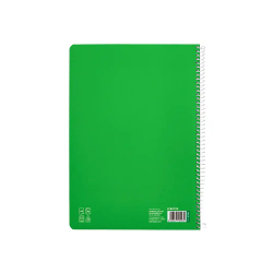 Cuaderno espiral liderpapel a4 pautaguia tapa blanda 80h 75gr cuadro pautado 5mm color verde