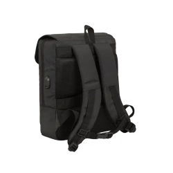 Mochila safta con solapa portatil 13,3''+usb f.c. barcelona premium black 120x290x390 mm