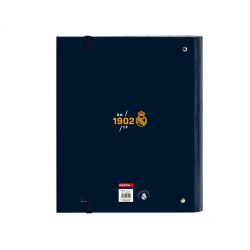 Carpeta con recambio safta din a4 tapa forrada 100 h 60 gr cuadro 5 mm con goma y 5 separadores real madrid 2