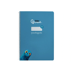 Cuaderno espiral liderpapel a4 a4 pautaguia tapa dura 80h 90 gr cuadro pautado 2,5mm color azul