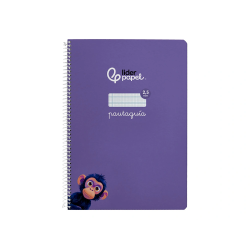 Cuaderno espiral liderpapel din a4 pautaguia tapa dura 80h 90 gr cuadro pautado 2,5mm color lila